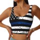 thumbnail image 1 of Balery Thin Blue Line Flag Sujetadores deportivos con espalda cruzada para mujer, acolchados, sin costuras, de alto impacto, ideales para yoga, gimnasio, entrenamiento y fitness.-Small, 1 of 8