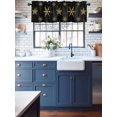 thumbnail image 6 of Yellow Christmas Snowflakes Valances for Windows, Winter Snow Abstract Black Light Filtering Window Treatment Valances, Rod Pocket Small Curtains for Kitchen/Bathroom, 42"x18", 6 of 9