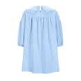 thumbnail image 4 of Vestido de Camisa en Cuadro para las Mujeres 3/4 Manga Puff Muñeca Collar Suelto Mini Vestido, Poliéster Spandex, 4 of 7