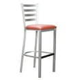 thumbnail image 4 of Linon Belmar 30" Indoor Metal Bar Stools, Set of 2, Silver/Rust Faux Leather, 4 of 9