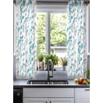 thumbnail image 2 of Teal Blue Grey Botanical Sheer Curtains 45 Inch Length 2 Panels Set for Living Room/Bedroom, Spring Floral Summer Farmhouse Kitchen Curtains Grommet Semi-Sheer Curtains Window Treatments 42"x45"x2, 2 of 7
