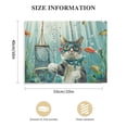 thumbnail image 3 of Orinice Cat Wear Mask Fine Art Aesthetic Poster Print Wall Painting for Classroom Office Decor Pictures Wall Art Canvas Living Room Bedroom Home Decor 20x16in, 3 of 6