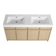 thumbnail image 2 of AVAXA Contemporary 60" Freestanding Bathroom Vanity with White Double Resin Sink & Soft-Close Doors in Oak Finish, 2 of 17