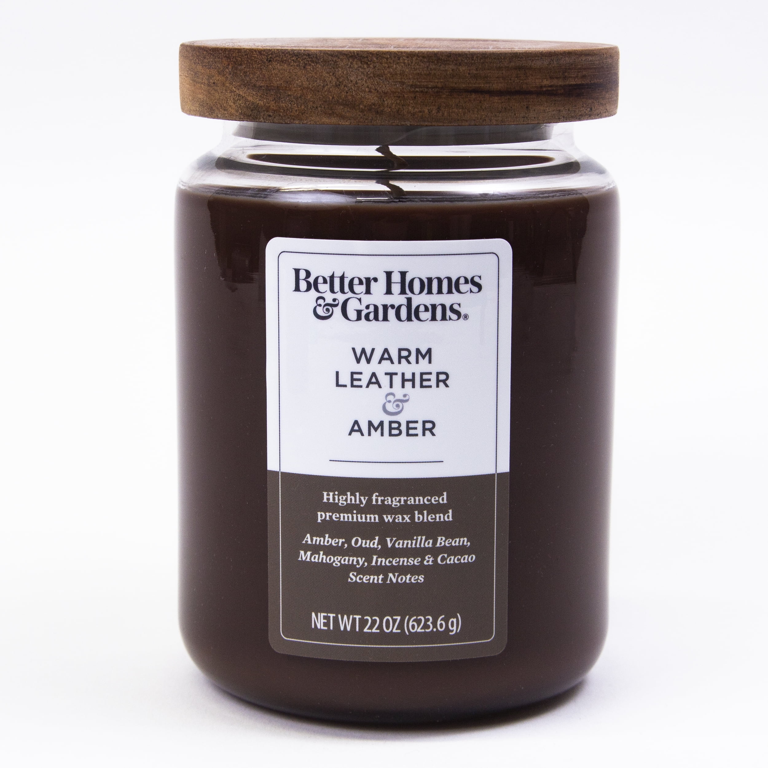 Better Homes & Gardens 22 oz Warm Leathered Amber SingleWick Candle