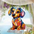 thumbnail image 2 of Vggrvlo Stained Glass Window Hanging Dachshund Decor Suncatcher for Windows Panels for Christmas Tree Decoration, Birthday Gift for Mom, 2 of 8