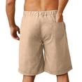 thumbnail image 3 of Uwinwear Men's Linen Shorts, Elastic Waist Drawstring Casual Summer Beach Golf Yoga Shorts with Pockets Khaki M, 3 of 4