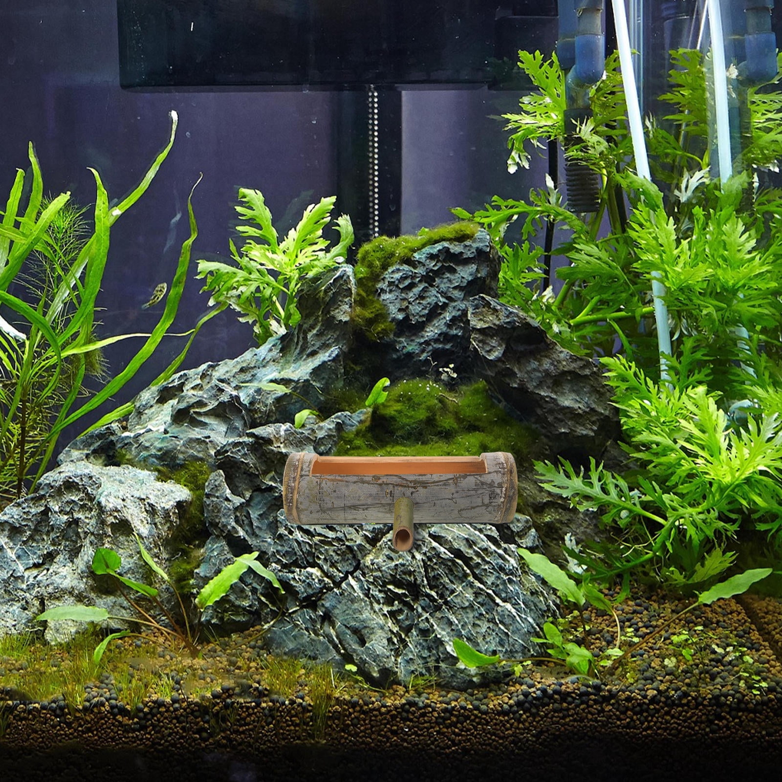 Hemoton Aquarium Water Bamboo Fountain Fish Tank Fountain Bamboo Water Spout Outdoor Fountain