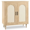 thumbnail image 7 of Danolapsi Sideboard Buffet Kitchen Storage Cabinet with Rattan Decorated Doors,Solid Wood Feet,Cupboard Console Table,Cabinet with Ample Storage Space,Liquor / Accent Cabinet for Living Room,Hallway, 7 of 7