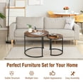 thumbnail image 6 of Costway Nesting Coffee Table Set of 2 for Balcony Living Room Modern Round Side Tables Rustic Brown, 6 of 11
