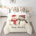 thumbnail image 3 of Manfei Kawaii Winter Snowman Bedding Comforter Set 7pcs, Happy New Year Queen Bedding Sets, Teens Boys Girls Kids Reversible Queen Sheet Sets, Luxury Bedroom Decor, 3 of 8
