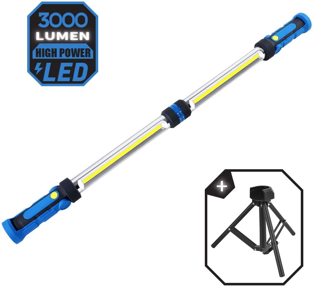LED Work Light with Tripod Stand, Mechanic Light Bar, Rechargeable 3000
