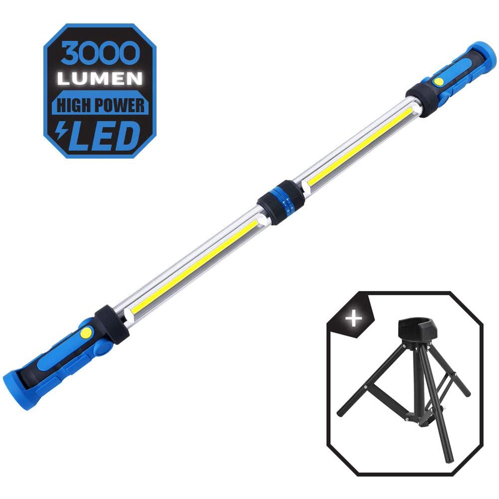 LED Work Light with Tripod Stand, Mechanic Light Bar, Rechargeable 3000