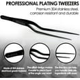 thumbnail image 4 of LAICAIW 8 Inch Plating Tweezers Stainless Steel Precision Culinary Tweezers Black Kitchen Offset Tweezers Tongs, 4 of 7