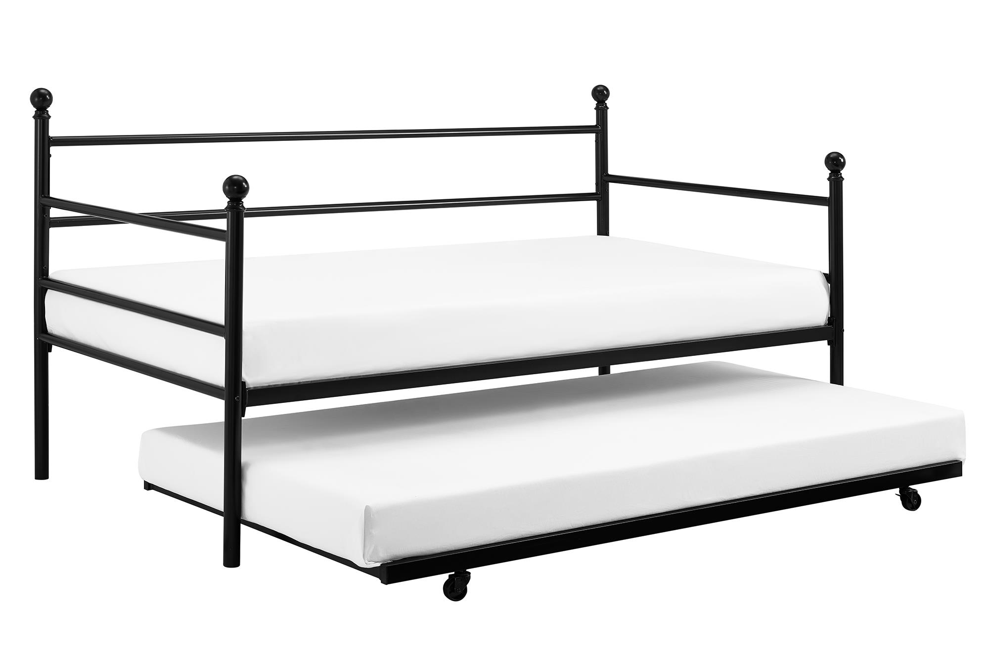 Mainstays Modern Metal Daybed with Trundle, Twin Size Frame, Black - image 5 of 18