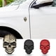thumbnail image 4 of Etiqueta engomada de la insignia del emblema del coche del hueso malvado del esqueleto del cráneo del metal negro grande 3D 2 piezas, 4 of 5