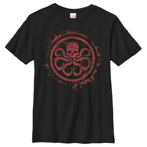 Boy's Marvel Hail Hydra Logo Graphic Tee Black Medium