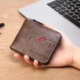 thumbnail image 2 of Stylago Men and Women's Small Wallet RFID Blocking Bifold Vintage Leather Zipper Card Holder Work Purses with ID Window Brown, 2 of 4