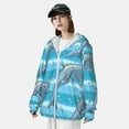 thumbnail image 5 of Kll Dolphin Print Men'S Women’s Upf 50+ Sun Protection Outdoor Hoodie Jacket Long Sleeve Fishing Hiking Performance Shirt- 3x-Large, 5 of 8