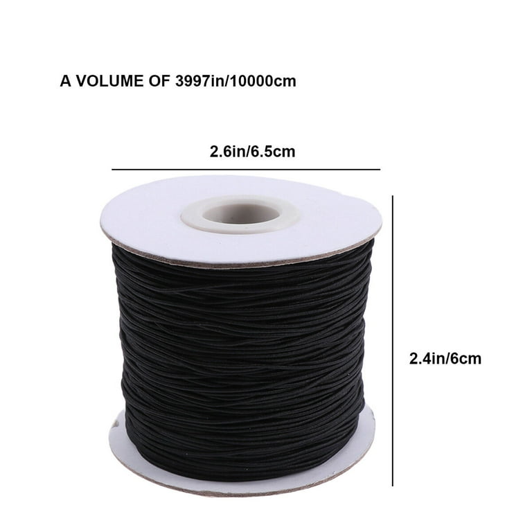Elastic Cord Beading Threads Stretch String Fabric Crafting Cords for  Bracelet Jewelry Making 1mm 100 Meter (Black)