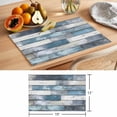 thumbnail image 6 of Blue Grey Wooden Placemats Set of 6 Farmhouse Vintage Cabin Stripes Place Mats Indoor Wipeable Table Mats Washable Cloth Dining Table Placemats for Kitchen Holiday Party Home Decor 13x19 Inch, 6 of 9