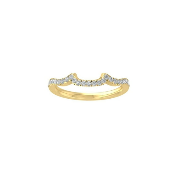 Araiya Fine Jewelry 14K Yellow Gold Round-shape Lab Grown Diamond Wedding Band Ring ( 1/5 cttw, D-F Color, VS Clarity) Size 10