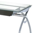 thumbnail image 3 of Techni Office Solutions 43.25" Clear and Brown Durable Rectangular Computer Desk, 3 of 7