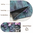 thumbnail image 6 of Round Rugs 4Ft, Purple Floral Round Area Rug Washable Indoor Throw Carpet, Vintage Cracked Wall Country Rustic Soft Non Slip Circle Rug for Kitchen Nursery Room Home Decor Aesthetic, 6 of 8