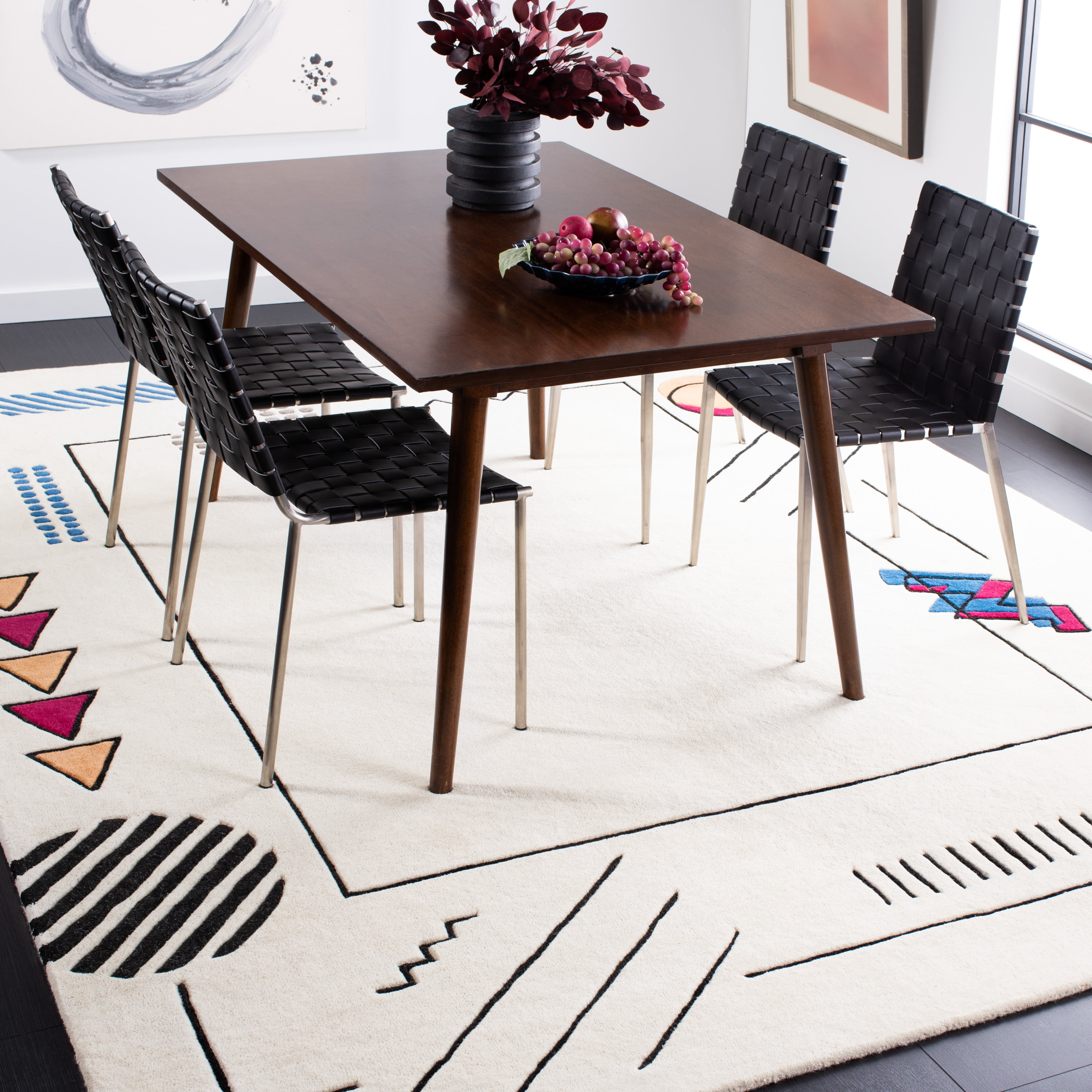 Safavieh  Handmade Fifth Avenue Nesibe Mid-Century Modern Wool Rug 8'  x  10' 8' x 10' Rectangle
