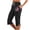 Black-1, variant on Independence Day Capri Pants for Women Elastic Waist Straight Leg Side Slit Hem Flag Printed Capris with Pockets