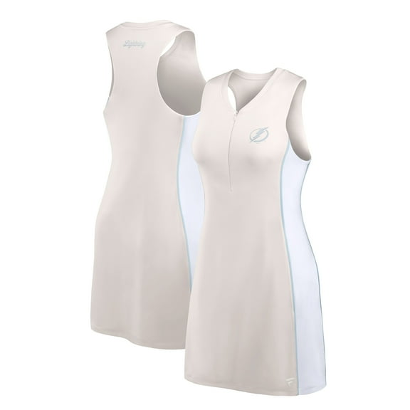 Women's Fanatics Tan Tampa Bay Lightning Studio Boost Athletic Half-Zip Dress