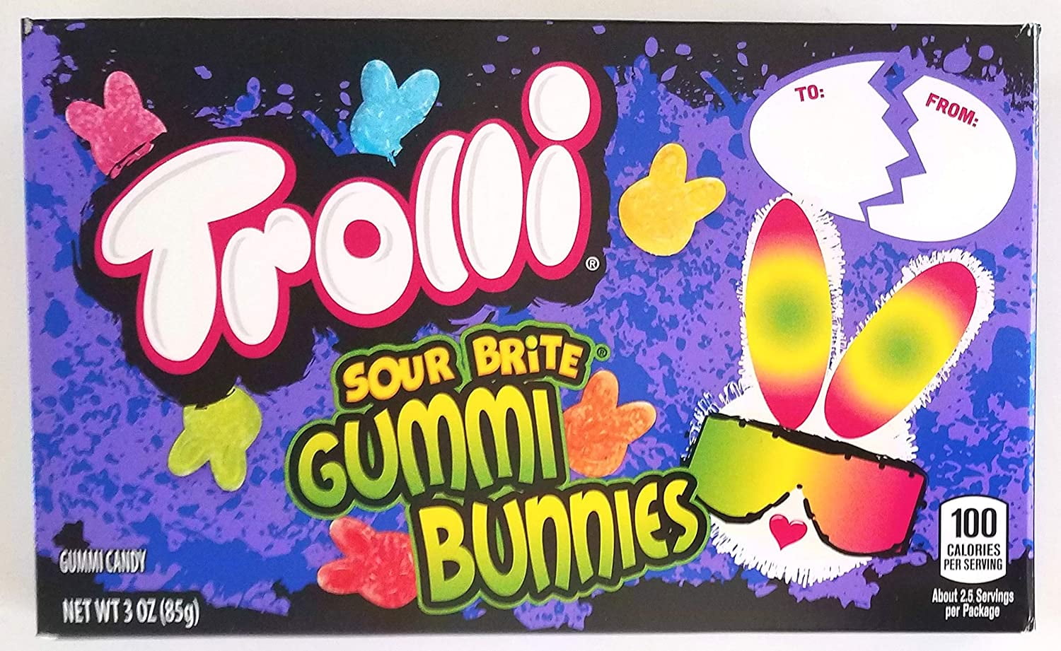 Trolli Bunnies Sour Brite Gummi Candy Theatre Box 3 oz