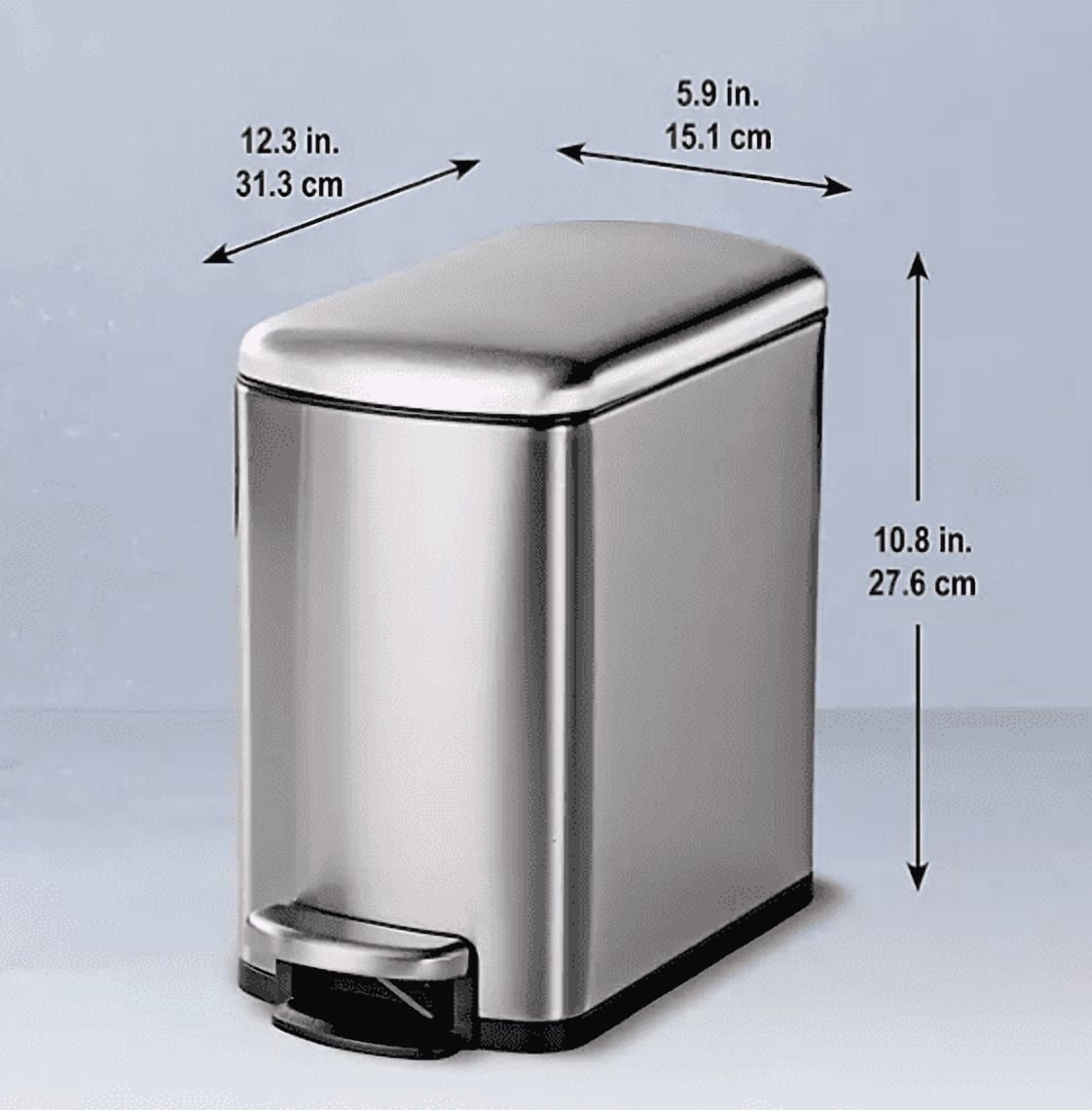 Tramontina 1.6 Gallon Step Trash Cans, 2 pack