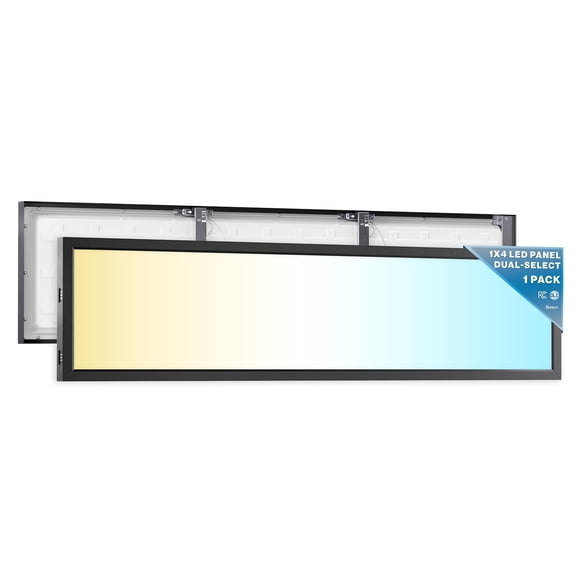 Sunco 1x4 Black LED Flat Panel Light, Surface Mount, Dimmable