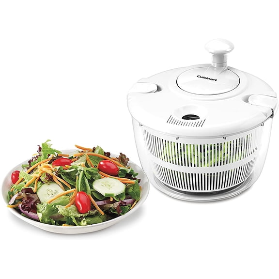 Cuisinart Large Salad Spinner- Wash, Spin & Dry Salad Greens, Fruits & Vegetables, 5qt, CTG-00-SASW White