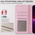 thumbnail image 5 of Ancove for iPhone 15 Plus Wallet Case with Card Slots & Kickstand,PU Leather RFID Blocking Floral Pattern Magnetic Clasp Shockproof Cover Case for Women Girls,Flowers Blossoming, 5 of 5