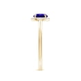 thumbnail image 5 of ANGARA Natural Round Tanzanite Cathedral Ring with Diamond Halo in 14K Yellow Gold for Women (Size-6mm) | December Birthstone, Birthday, Anniversary, Jewelry Gift for Women | Natural Tanzanite Ring, 5 of 10