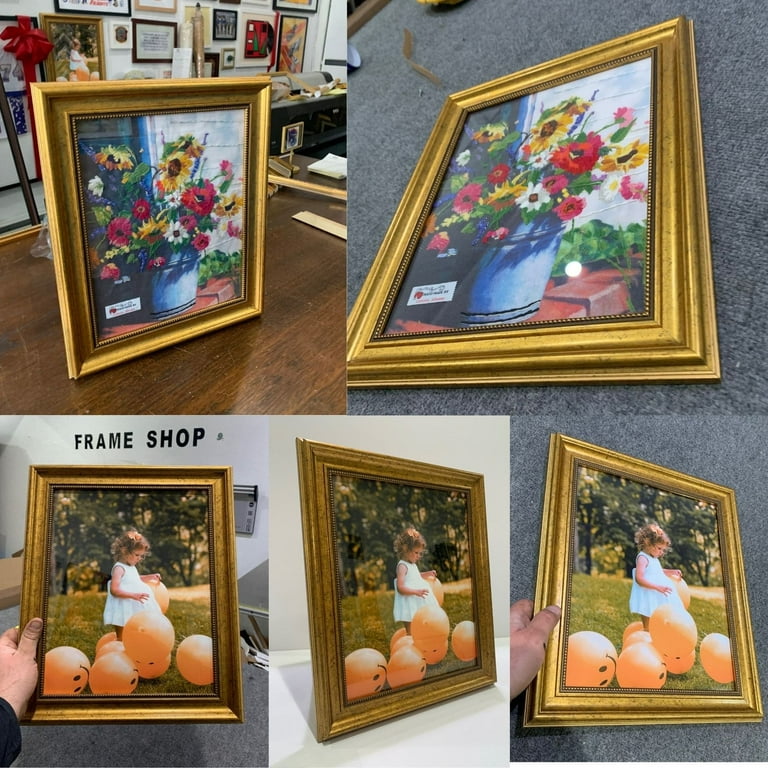 40x60 Picture Frame Gold Wood 40x60 Frame 40x60 Frames Acrylic Glass 40x60  