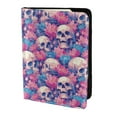 thumbnail image 2 of Rateoe white Skull blue flower Pattern Passport Holder Wallet Leather Mulit-purpose Travel Wallet Credit Cards Case ,Passport Cover for Women Men-6.5 in, 2 of 5