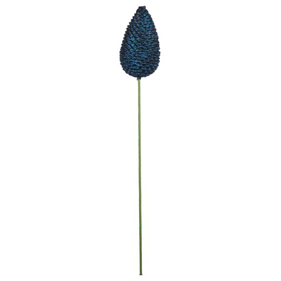 Vickerman 24" x 7" Midnight Blue Matte Glitter Pinecone Aritificial Christmas Stick, 4 per set