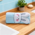 thumbnail image 3 of Tauxra 29.53X13.78In Coral Fleece Face Towel With Rabbit Patterns For Men Women Bathing Drying Hair, 3 of 6