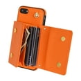 thumbnail image 6 of Allytech iPhone SE 2020/2022 Wallet Case, iPhone 7/8 Case, Premium PU Leather Multiple Cards Slots Large Space Wallet Case with Crossbody Shoulder Strap for Girls Women - Orange, 6 of 7