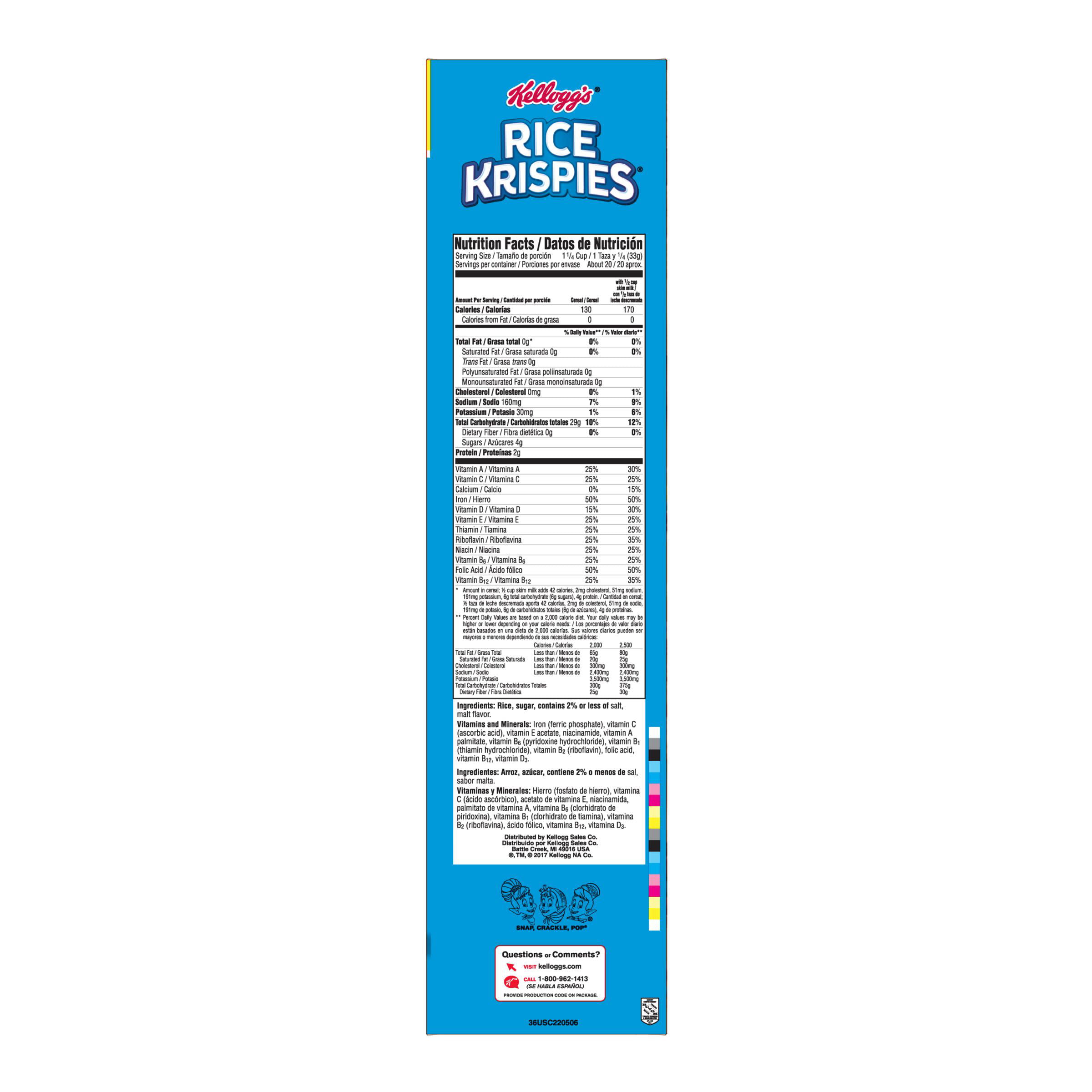 Rice Krispies Nutrition Label - Label Ideas