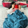 thumbnail image 6 of Cozy Comfort Flannel Fleece Teal Bed Blanket, Twin, 260GSM Thicker & Softer Lightweight & Airy Giftable, 6 of 7