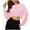 Pink, variant on hotojiny Fall Fashion Women Crew Neck Crop Tops Long Sleeve Lightweigh Tee Shirt Loose Cropped Sweatshirts