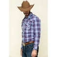 thumbnail image 3 of Rock & Roll Denim Men's And Ombre Crinkle Plaid Long Sleeve Western Shirt Blue XX-, 3 of 6
