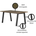 thumbnail image 4 of Mesa Comedor Multiusos Rectangular FRATELLO MUEBLES para 4 a 6 Personas Madera Color Nogal, 4 of 7