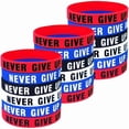 thumbnail image 2 of 6-Pack "Never Give Up" Motivational Silicone Wristbands | Inspirational Rubber Bracelets for Sports, Gym, Student Rewards, Team Gifts, 2 of 9
