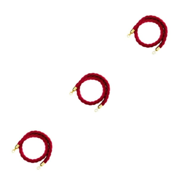 Injueey Barreras de cuerda - Puntales de control de multitudes de servicio pesado 2m Rojo Type1