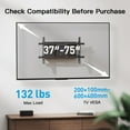 Perlesmith Full Motion TV Wall Mount Bracket for 37 to 75 inch TVs