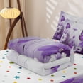 thumbnail image 5 of Erosebridal Cute Butterfly Zipper Queen Comforter Set with Fitted Sheet and 2 Pillowcases, Chic Flower Zipper Bedding Set, Polka Dots Reversible, Lavender Purple, Polka Dots Reversible, 5 of 7